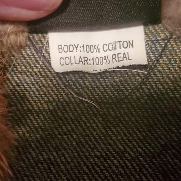 Vintage Cejon 100% Real Rabbit Fur Trim Denim Vest ♥️ - Picture 5 of 5